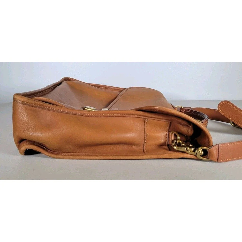 VTG Coach Morgan Briefcase 7105 British Tan Cowhide Leather Messenger Bag 90s